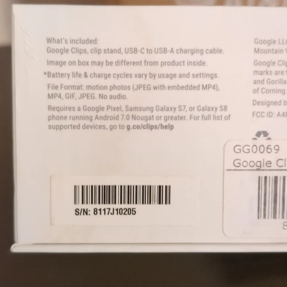 Google Clips Camera with Silicone Case NIB NWT